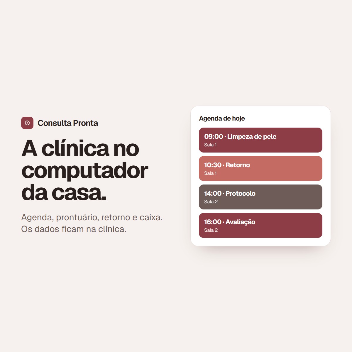 Consulta Pronta com a agenda do dia